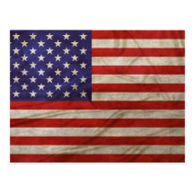 Verwitterte amerikanische Flagge Postkarte