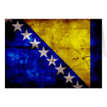Verwitterte Bosnien-Flagge Grußkarte