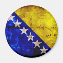 Verwitterte Bosnien-Flagge Magnete