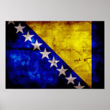 Verwitterte Bosnien-Flagge Posterdrucke