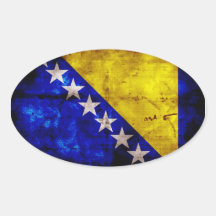 Verwitterte Bosnien-Flagge Stickers