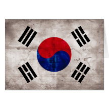 Verwitterte südkoreanische Flagge Grußkarte