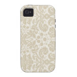Verzierte Blumenkunst nouveau Musterbeige Case-Mate iPhone 4 Cover