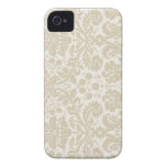 Verzierte Blumenkunst nouveau Musterbeige iPhone 4 Hüllen
