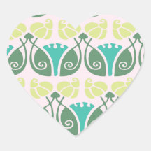 verzierter mit Blumendamast des Shabby Chic Herz Aufkleber