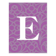 Verziertes Blumenmonogramm - Buchstabe E Postkarten