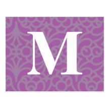 Verziertes Blumenmonogramm - Buchstabe M Postkarte