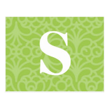 Verziertes Blumenmonogramm - Buchstabe S Postkarten