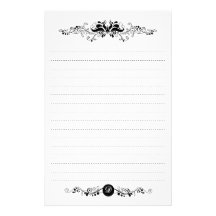 Verzierungs-Monogramm-schwarzes u. weißes angeordn Individuelle Druckpapiere
