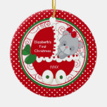 Verzierungwertvoller Kitty des Babys erste Weihnac Weihnachtsornament