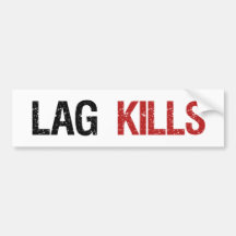Verzögerung tötet Gamers Auto Sticker