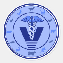 Veterinärlogo 5 runder aufkleber