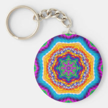 Vibrant Psychedelic Kaleidoscope Star Keychains