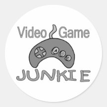 Video Game Junkie Round Sticker