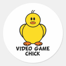 Videospiel-Küken Runde Sticker