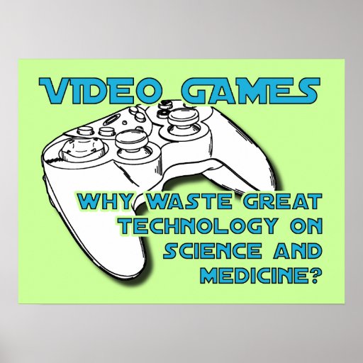 Videospiel-Technologie-lustiges Plakat-Druck-Zeich