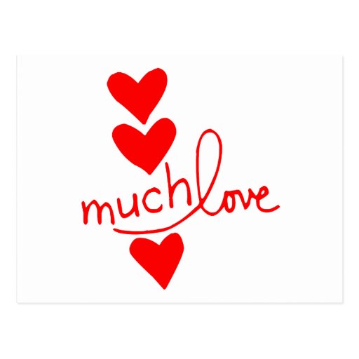 Viel Liebe-Rot-Herzen Postkarte