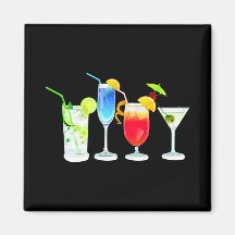Vier Cocktails Kühlschrankmagnet