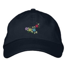 Vier gestickter Hut der Blumen und der Laubfrauen Baseballkappe