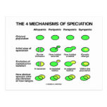 Vier Mechanismen Speciation (Evolution) Postkarten