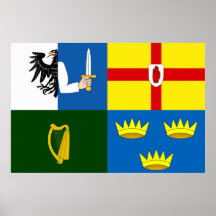 Vier Provinz Flagge Irlands, der Irak Posterdruck