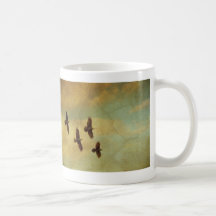 Vier Raben-Fliegen Tasse