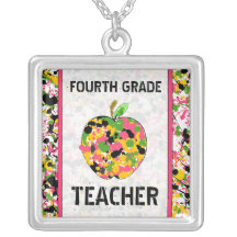 Vierte Grad-Lehrer-Farben-Spritzer-Apple-Halskette