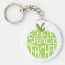 Vierter Grad-Lehrer Keychain - grünes Apple Schlüsselbänder