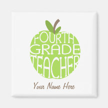 Vierter Grad-Lehrer-Magnet - grünes Apple