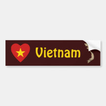 Vietnam-Flaggen-Herz + Karten-Autoaufkleber