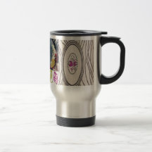 Viktorianische Blumen-rostfreier Becher zwei Teetasse