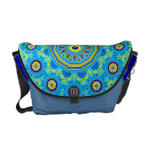 Viktorianische Flora und Fauna-blaue Bote-Tasche Kurier Tasche