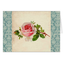 Viktorianische Rose und Damast Grußkarten