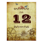 Viktorianische Steampunk Wedding Tischnummer Postkarten