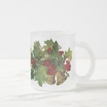 Viktorianische Stechpalmen-mattierter Weihnachtsbe Tee Tassen