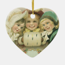 Viktorianische Weihnachtskinder; Beste Freunde Ornament