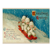 Viktorianische Weihnachtsschnee-Baby-Postkarten