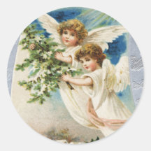Viktorianischer Engels-Weihnachtsaufkleber