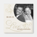 Viktorianischer Wirbel - Save the Date Foto-Magnet Magnete