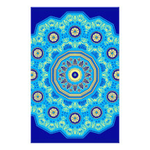 Viktorianisches Flora-und Fauna-Blau Druckpapier