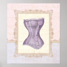 Viktorianisches Korsett oder Bustier im rosa Spitz Posterdrucke