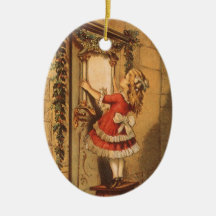 Viktorianisches Mädchen-hängende Weihnachtsgirland Ornament