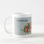 Viktorianisches Vintages Blumen, Spitze, blauer Vo Teehaferl