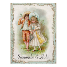 Viktorianisches Wedding Save the Date Postkarten