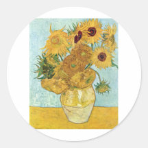 Vincent van Gogh-Sonnenblumen Runde Sticker