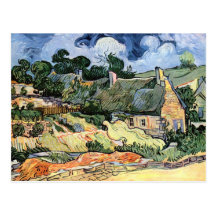 Vincent van Gogh - Thatched Hütten bei Cordeville Postkarte