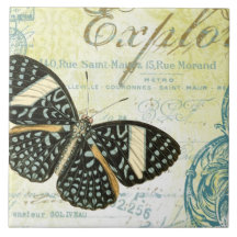 Vintag erforschen Sie Butterly… Fliese