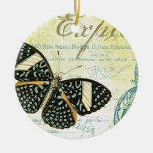 Vintag erforschen Sie Butterly. .ornament