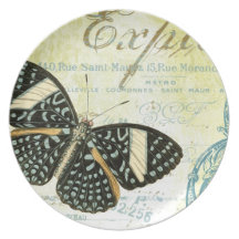 Vintag erforschen Sie Butterly… Platte Party Teller