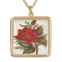 Vintag, Rote Rose, Ehefrau-Geburtstag Amuletten